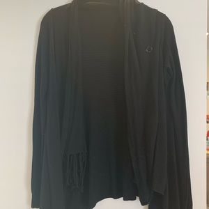 Black cardigan sweater
